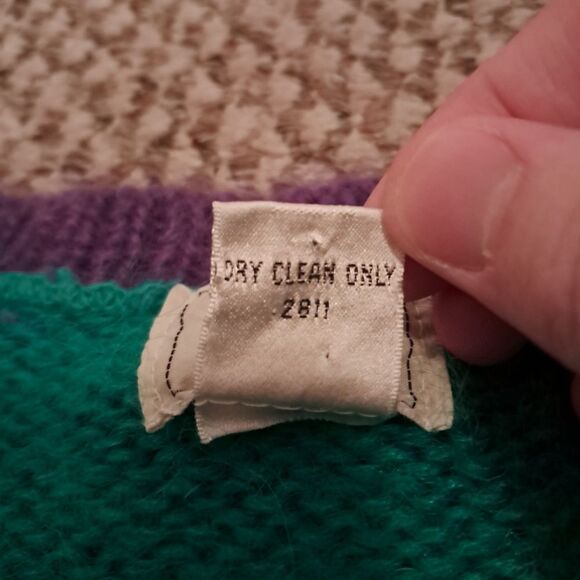 IVY sweater women's large L argyle y2k 00s mohair colorful hippie colorblock - Picture 6 of 10